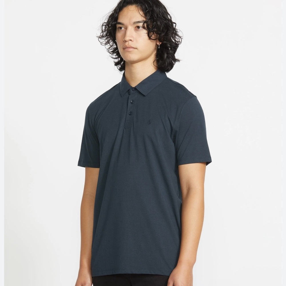 Volcom Stone Embroidered Polo Shirt – Navy | Size Large